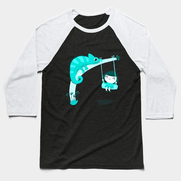 Chameleon Baseball T-Shirt by Mjdaluz